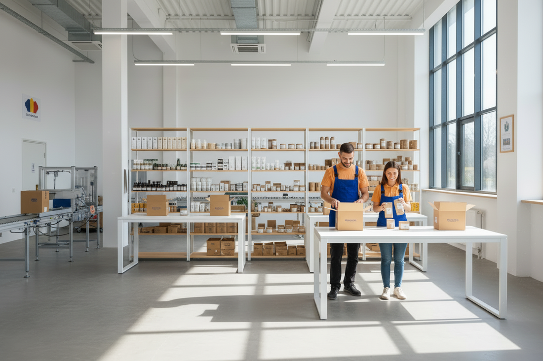 Mică afacere din România care ambalează produse cu coduri de bare